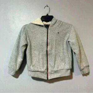 Tommy Hilfiger Boys Full-Zip Hooded Sweatshirt Size 6 Gray Outdoor Warm School